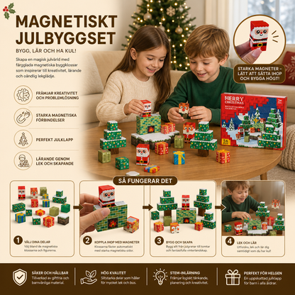 Magnetiskt julbyggset med 54 delar – Festlig pedagogisk byggleksak för julen