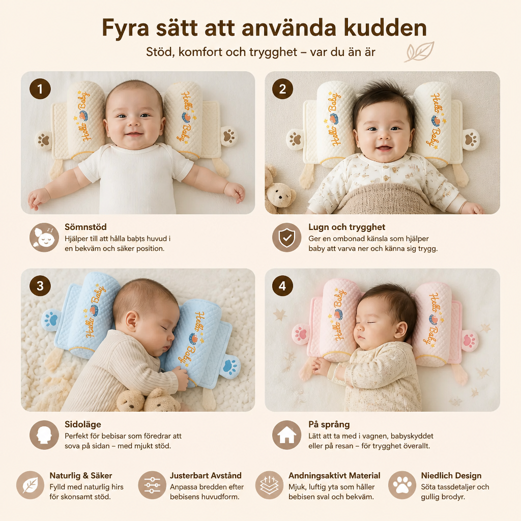 Justerbar Babykudde Med Hirsfyllning