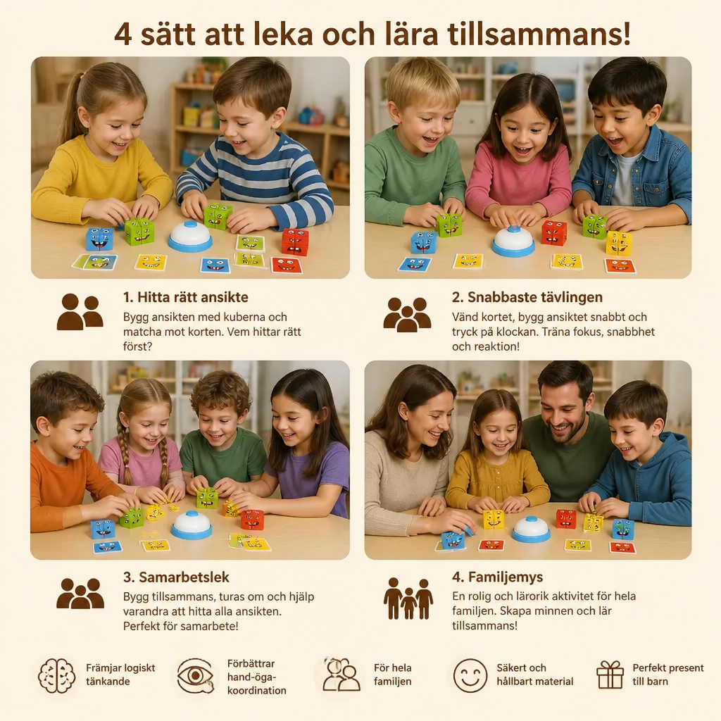 Ansiktspussel med Kubspel