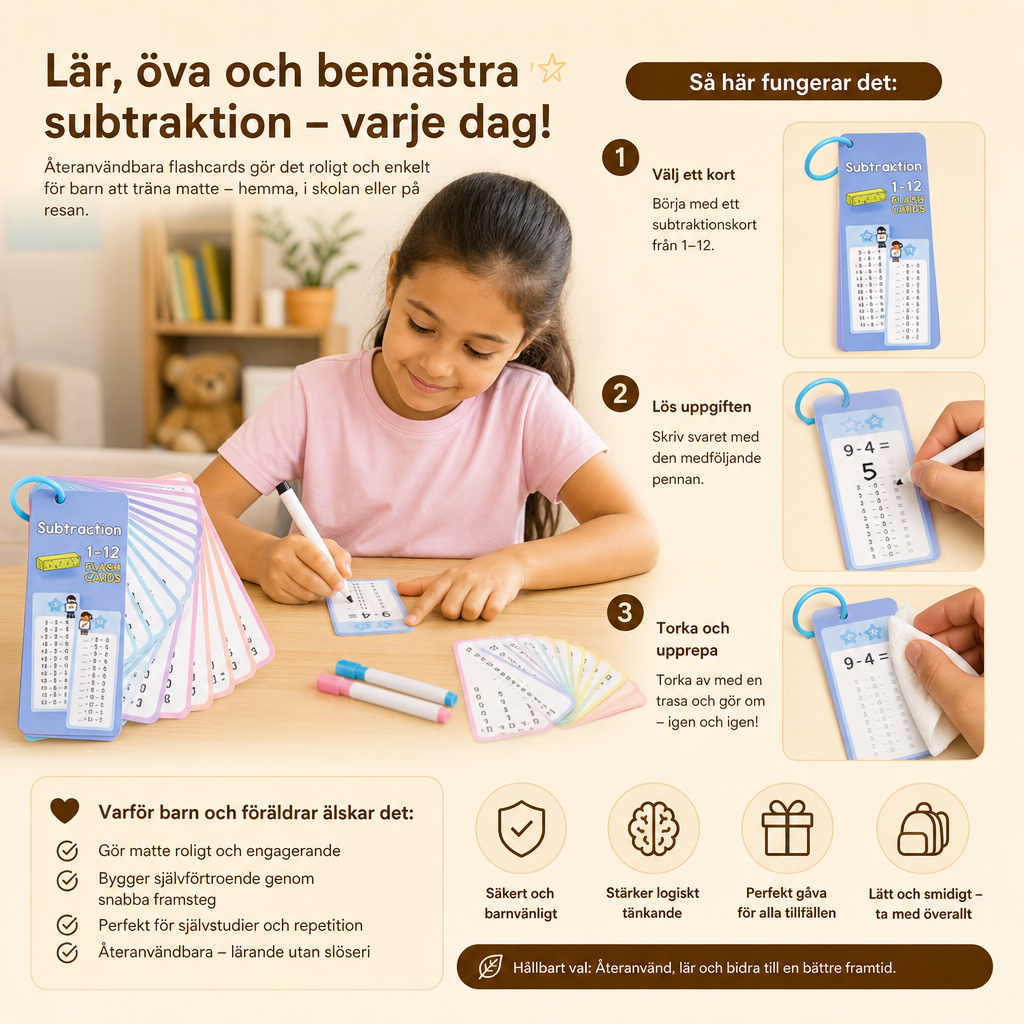 Återanvändbara matematikläromedel för barn