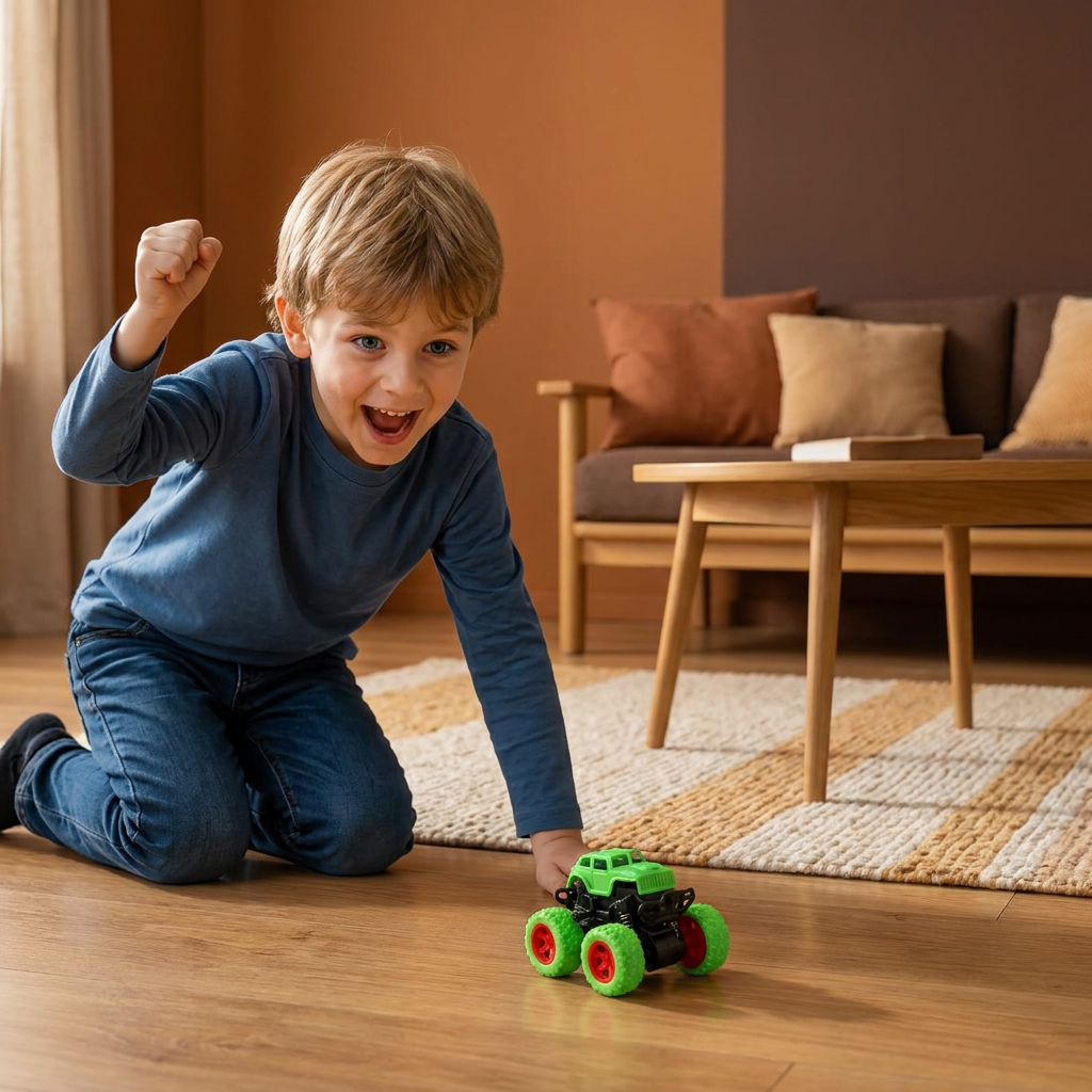 Friktionsdriven Monstertruck-Stuntbil För Barn