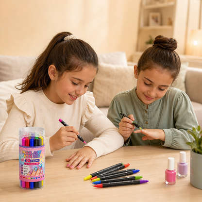 Set med 12 Nagelpennor med Dubbla Spetsar – Fina Detaljer och Kreativa Designer