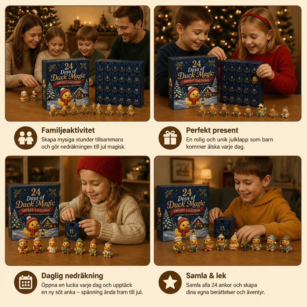 24-dagars adventskalender med magiska ankor och samlarfigurer i miniformat