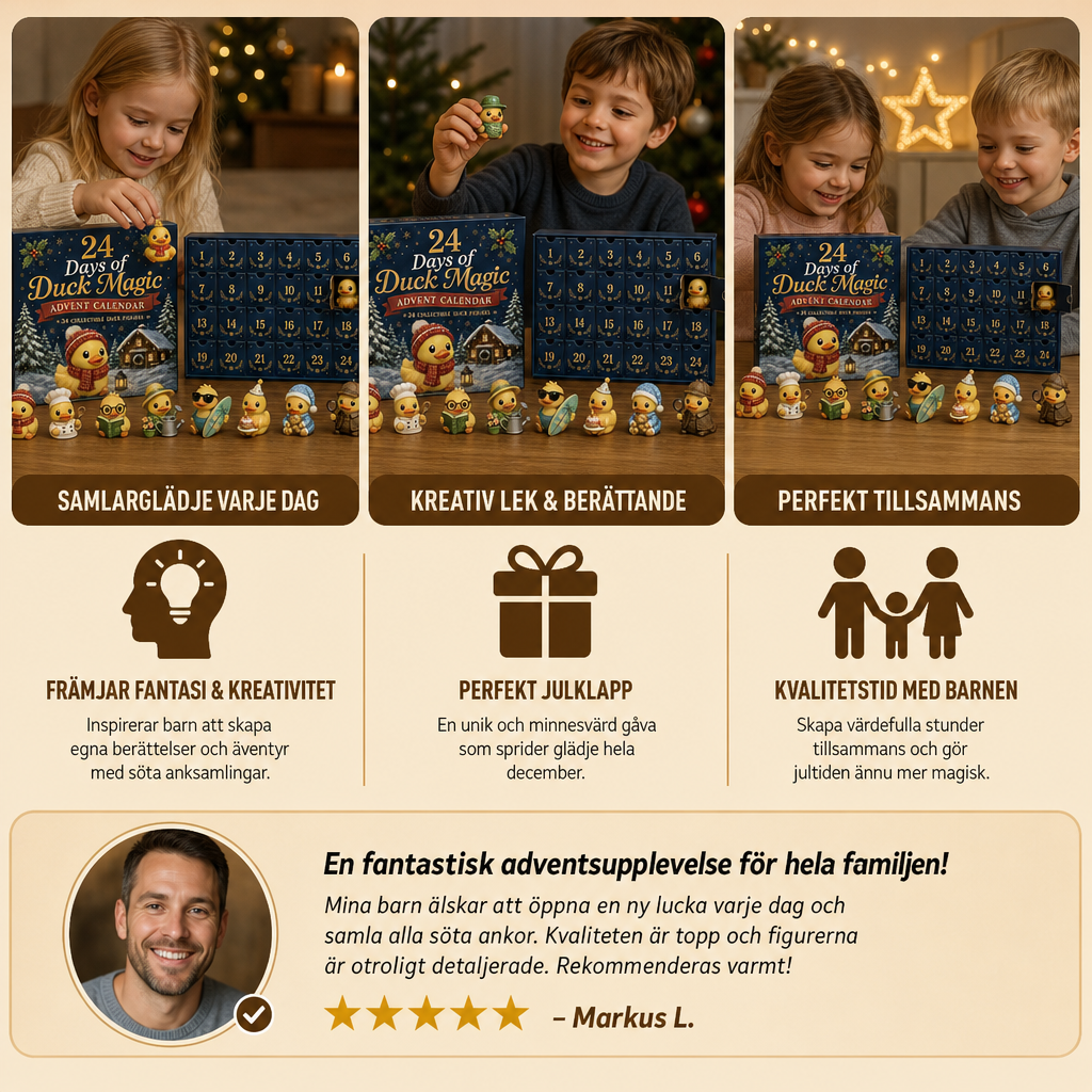 24-dagars adventskalender med magiska ankor och samlarfigurer i miniformat