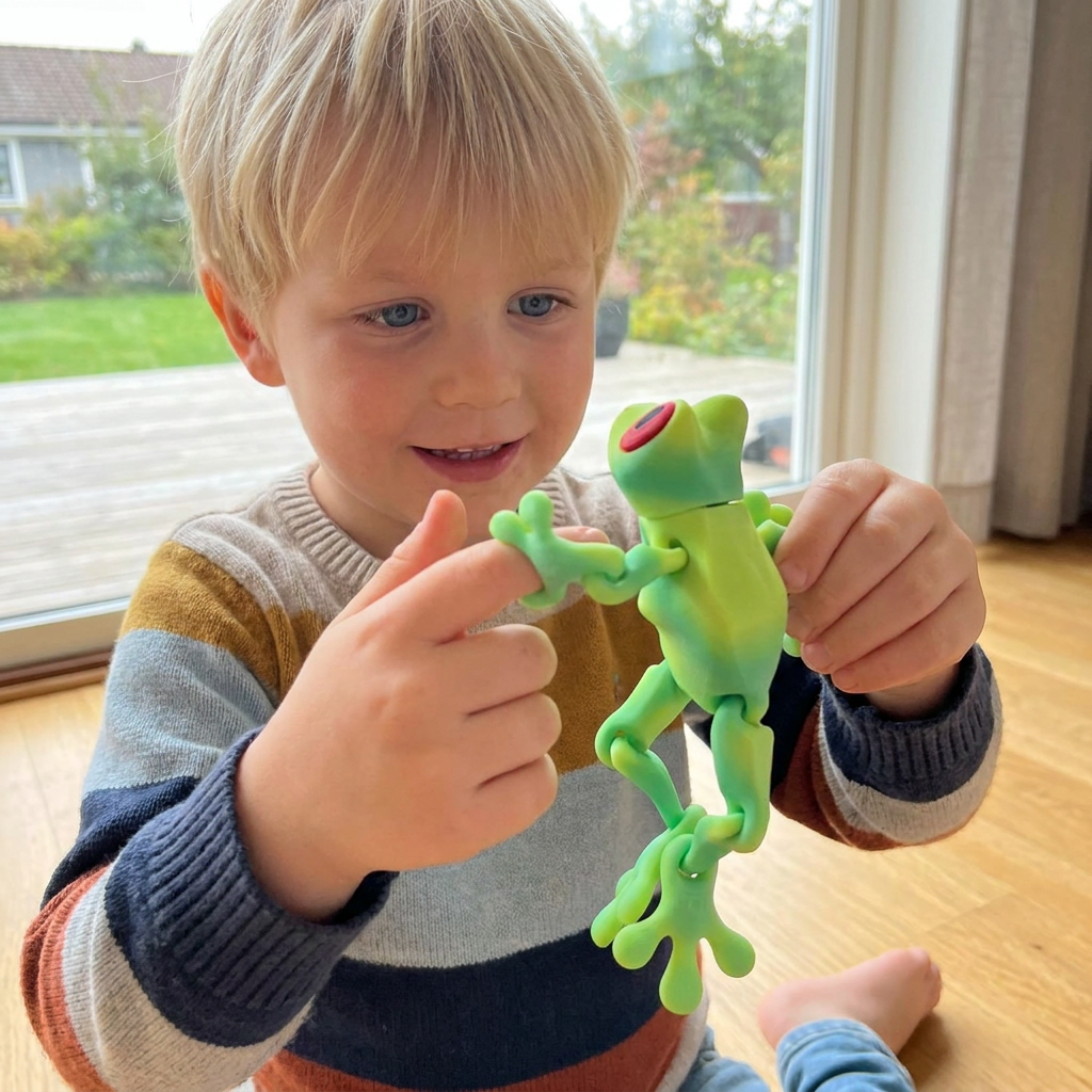 3D-printad magnetisk flexibel groda-fidgetleksak