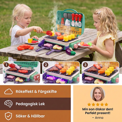 Min Första BBQ-Grill – Barnkök Med Rökeffekt och Färgskiftande Mat