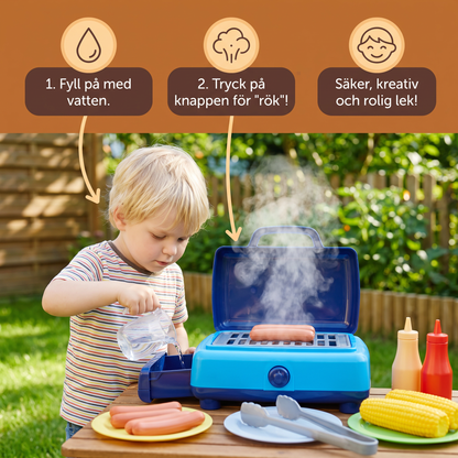 Barnens BBQ Grillset med Lekmatta och Tillbehör