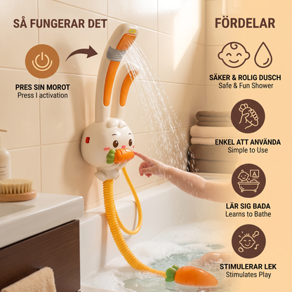 Baby Duschleksak med Kanindesign och Morotsduschhuvud
