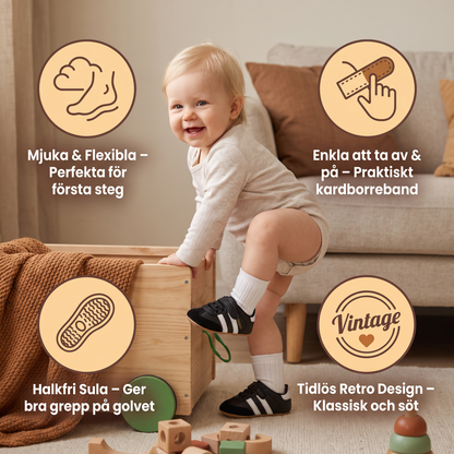Klassiska Retro-Babysneakers – Mjuka Första Gångsskor Med Mjuk Sula