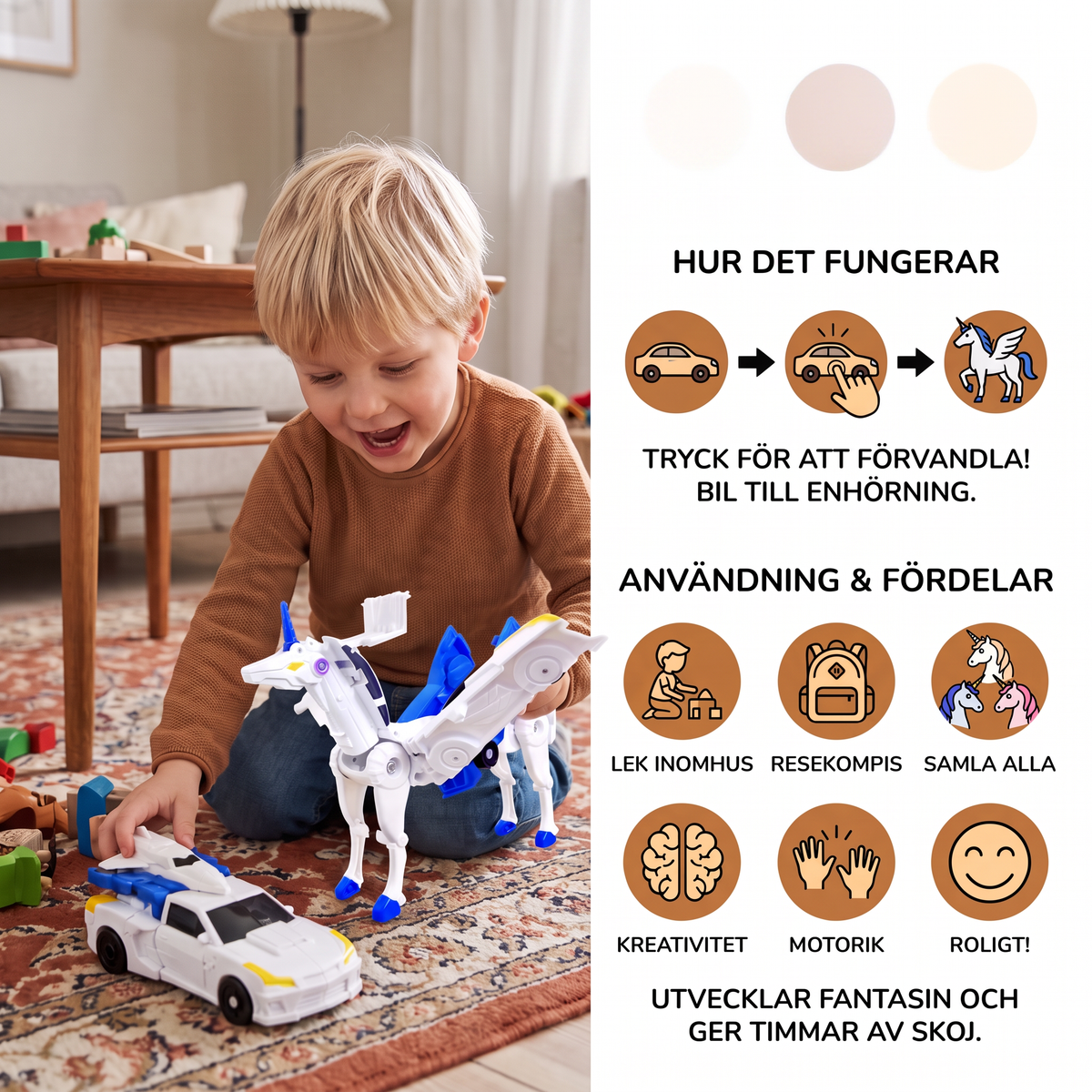 Förvandlande enhörningsbilar