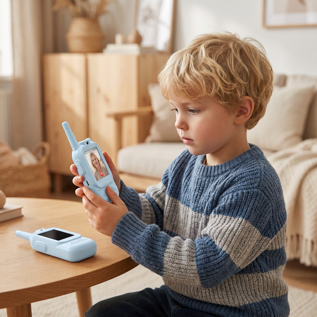 Set 2 Walkie-Talkies Video för Barn – Interkom med Kamera och Skärm