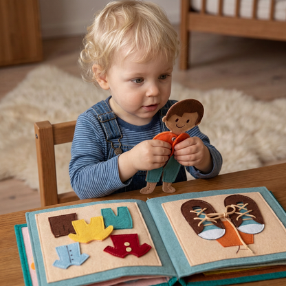 Montessori Filthäftet för Barn – Klä på sig, Sortera och Lära sig Dagliga Färdigheter