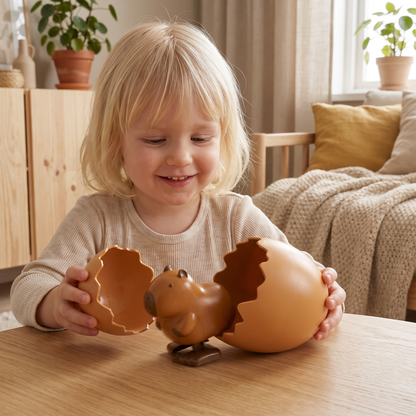 Överraskningsägg med kläckande små djurleksaker