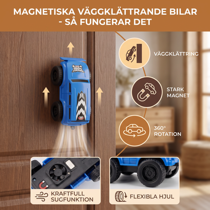 Magnetiska väggklättrande bilar