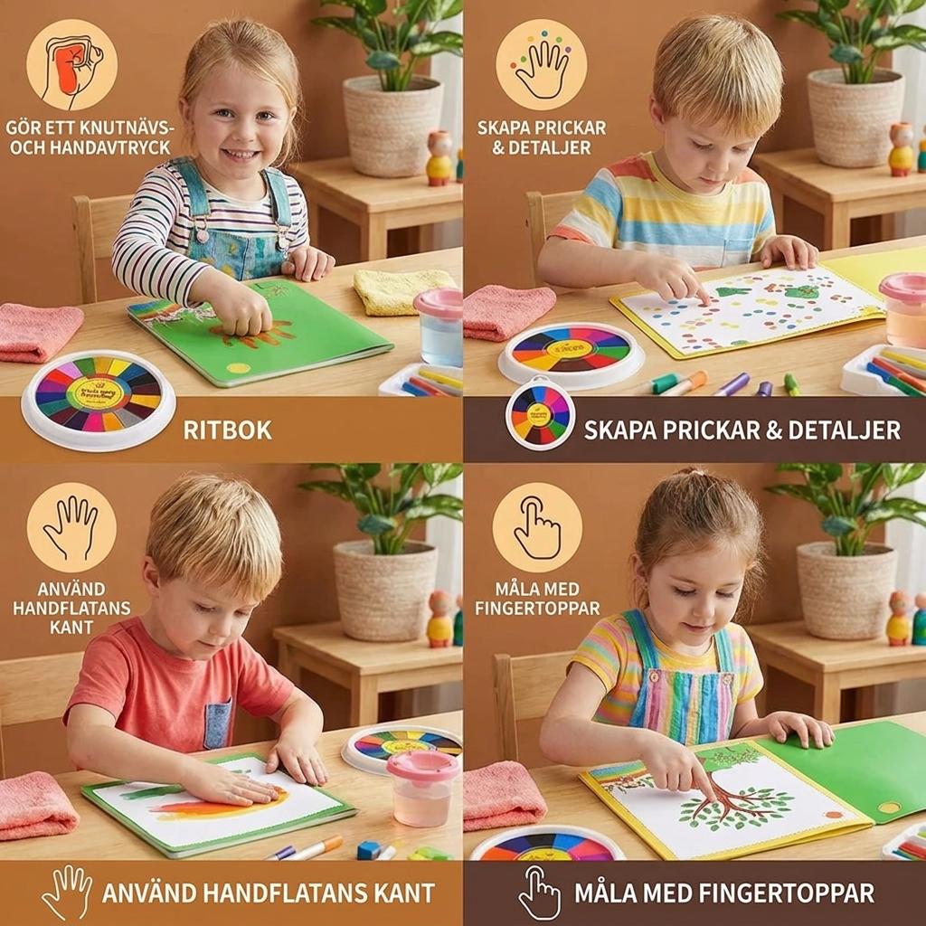 Fingerfärgsritset För Barn