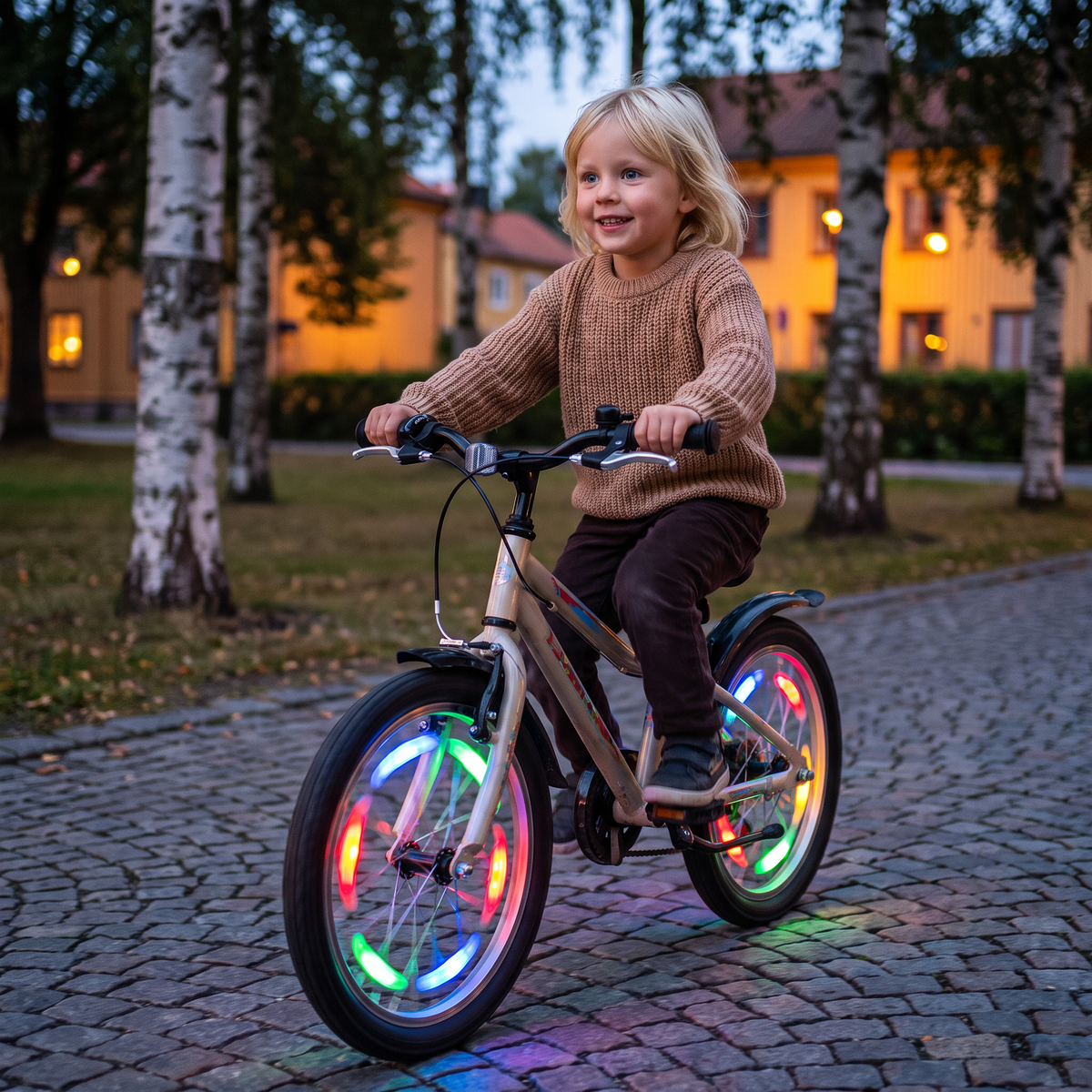 Färgglada LED-ekerslampor för cykelhjul