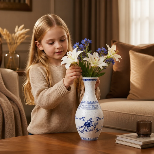 Elegant 3D Pusselvas – För Riktiga Blommor