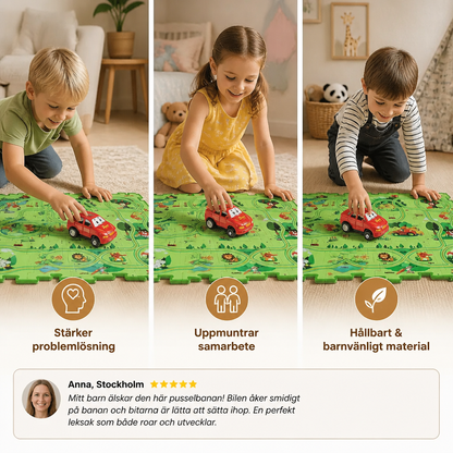 Pusselbana För Bygg Och Tävling