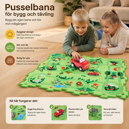 Pusselbana För Bygg Och Tävling