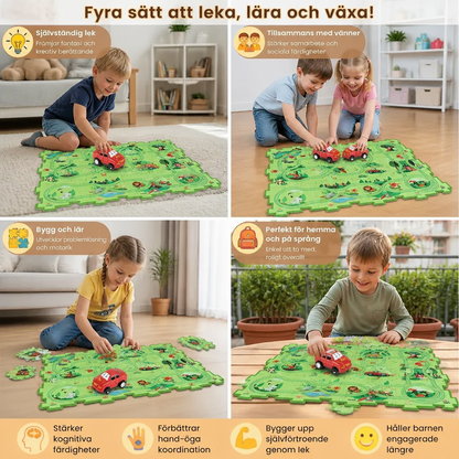 Pusselbana För Bygg Och Tävling