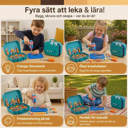 Hantverkarens Byggset För Barn Med Söt Dinosauriedesign