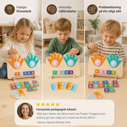 Montessori Sifferlärande Lektoy – Trä Fingerräkningsbräda för Barn