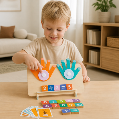 Montessori Sifferlärande Lektoy – Trä Fingerräkningsbräda för Barn