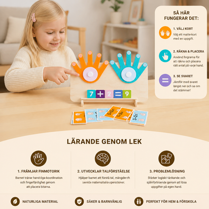 Montessori Sifferlärande Lektoy – Trä Fingerräkningsbräda för Barn