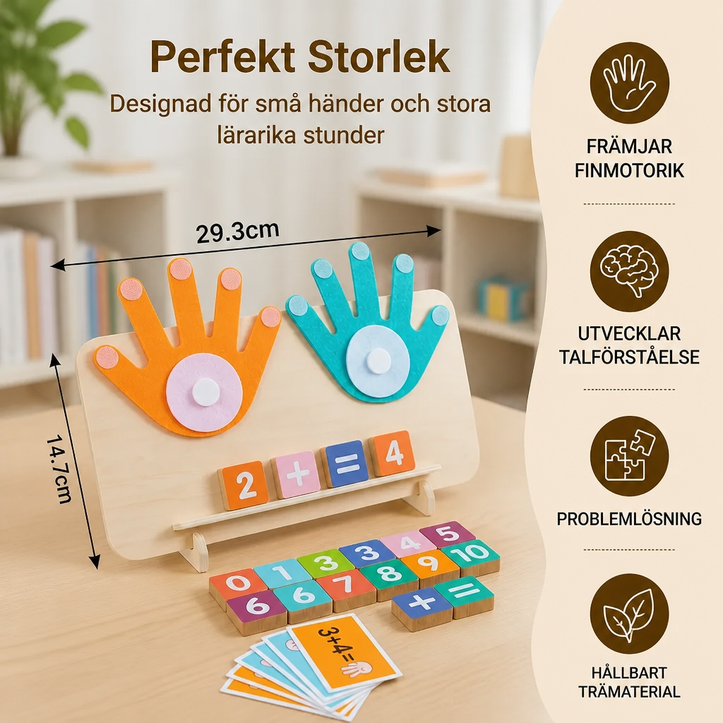 Montessori Sifferlärande Lektoy – Trä Fingerräkningsbräda för Barn