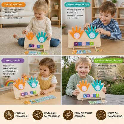 Montessori Sifferlärande Lektoy – Trä Fingerräkningsbräda för Barn
