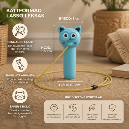 Kattformad Lasso Leksak för Barn – Spinnande Repkastare Rolig