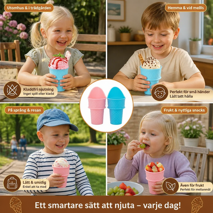 2-pack Glasskopp i Vaffeldesign – Kladdfri Glasshållare för Barn