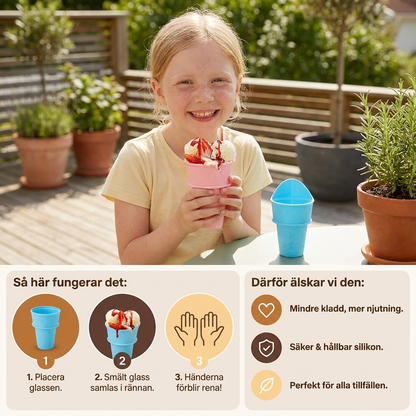 2-pack Glasskopp i Vaffeldesign – Kladdfri Glasshållare för Barn