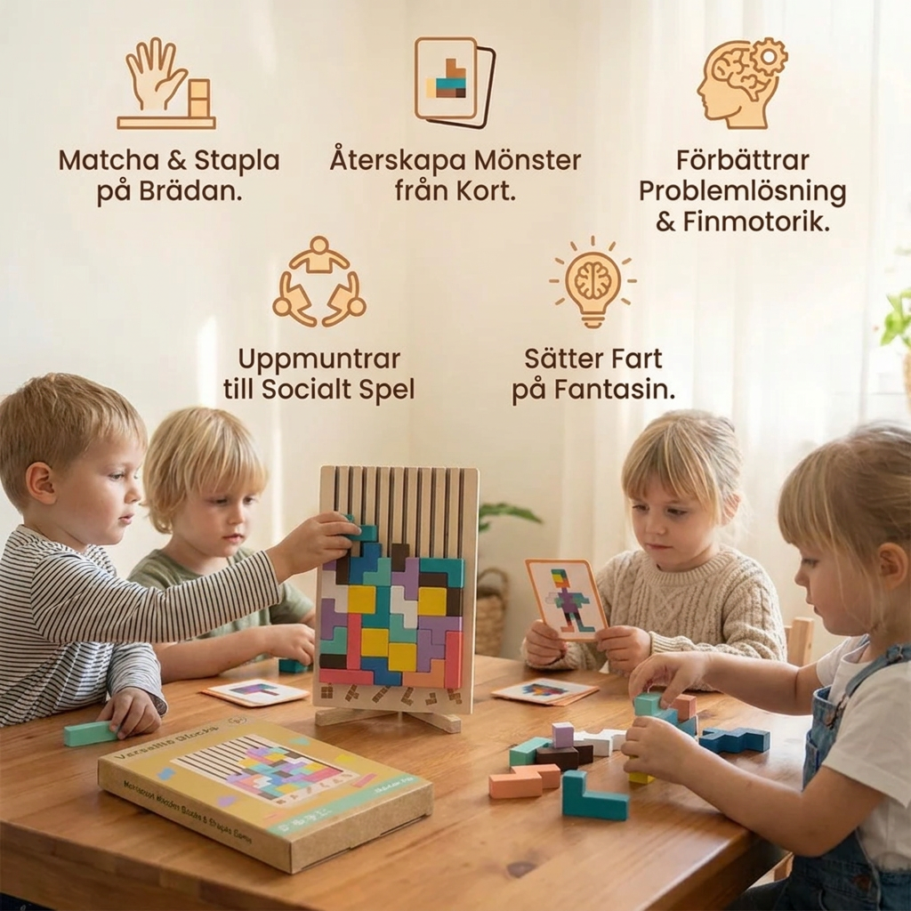 Montessori Träklossar Och Formsorteringsspel