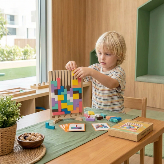 Montessori Träklossar Och Formsorteringsspel