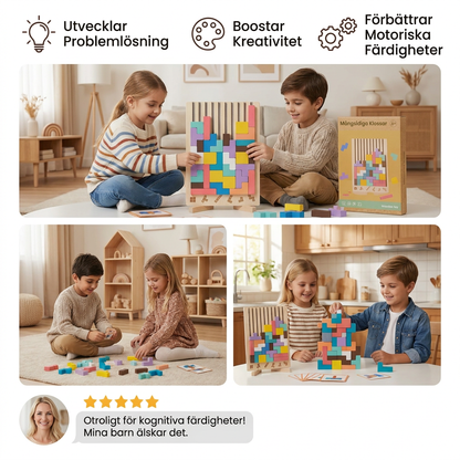 Montessori Träklossar Och Formsorteringsspel