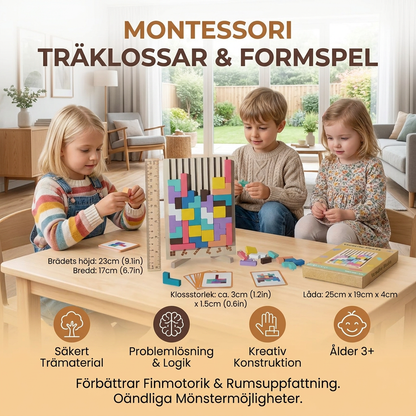 Montessori Träklossar Och Formsorteringsspel