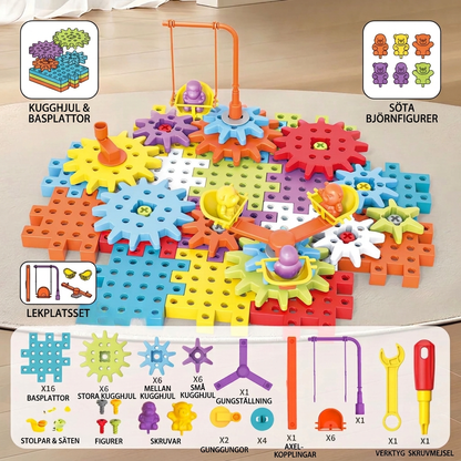 Montessori 3D Kugghjul Och Pusselbitar