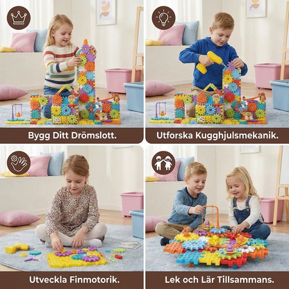 Montessori 3D Kugghjul Och Pusselbitar
