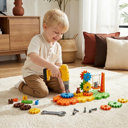 Montessori 3D Kugghjul Och Pusselbitar