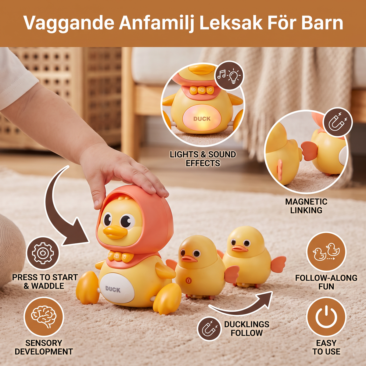 Vaggande Anfamilj Leksak För Barn