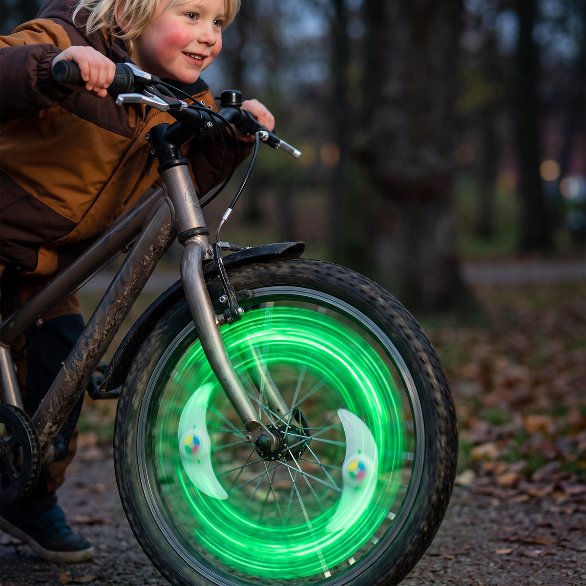 Färgglada LED-ekerslampor för cykelhjul