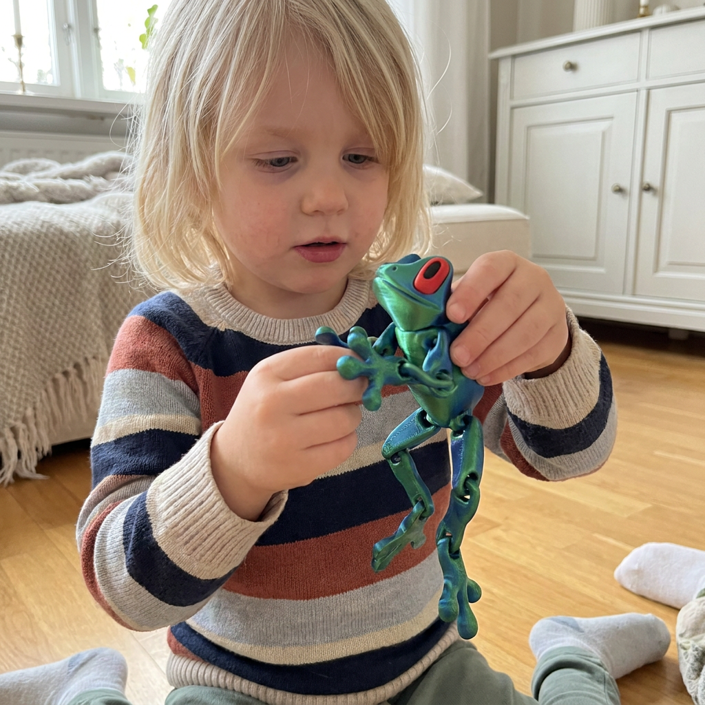 3D-printad magnetisk flexibel groda-fidgetleksak
