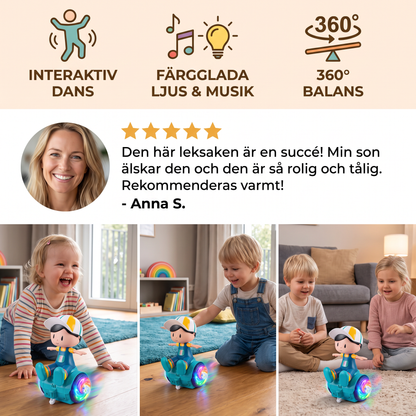 Interaktiv 360° Dansande Balansleksak med Ljus & Musik