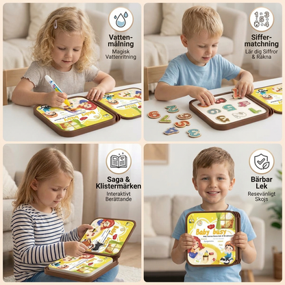2-i-1 Magisk Montessori Sagobok För Färgläggning Och Lek