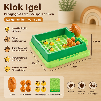 Klok Igel – Pedagogiskt Lärpusselspel För Barn