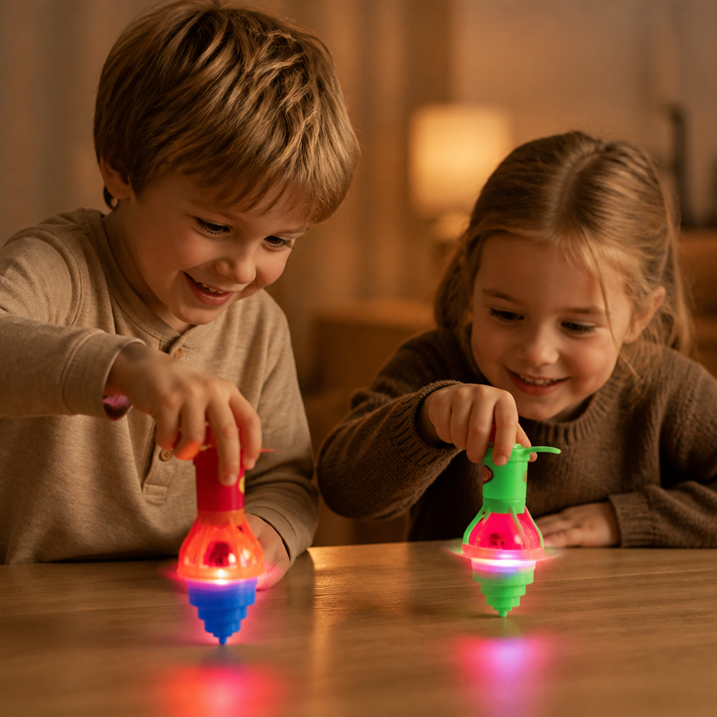 Glödande LED-Snurra – Färgglad Presentleksak För Barn