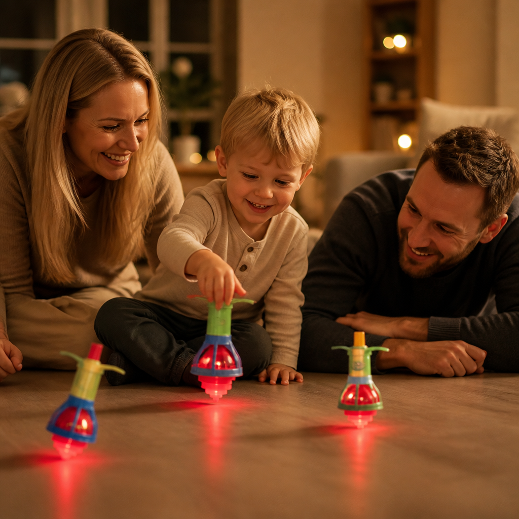 Glödande LED-Snurra – Färgglad Presentleksak För Barn