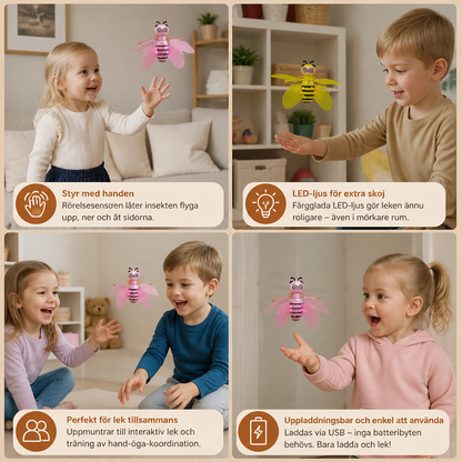 Handstyrd flygande bileksak med rörelsesensor och LED-ljus