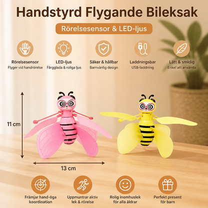 Handstyrd flygande bileksak med rörelsesensor och LED-ljus